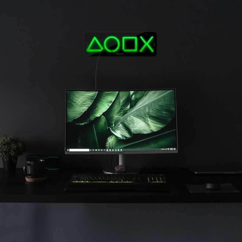 چراغ دیواری نئون دیزاین مدل Ps-Keys-BL_GR