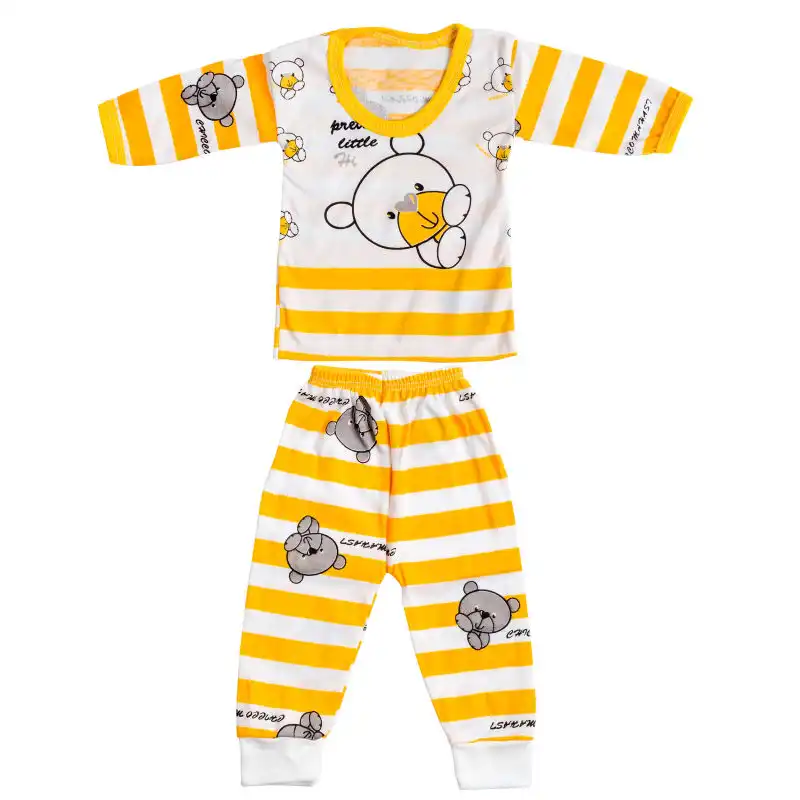 ست تی شرت و شلوار نوزادی مدل آدمک خوشحال کد 2022