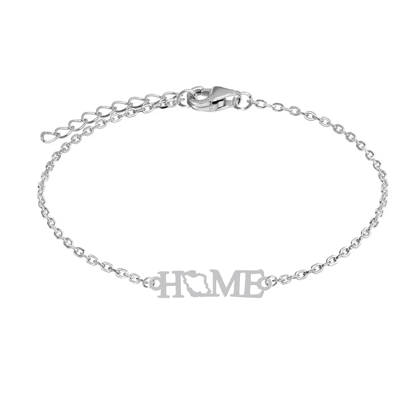 دستبند زنجیری زنانه هایکا طرح نقشه ایران کد zd.ha 249