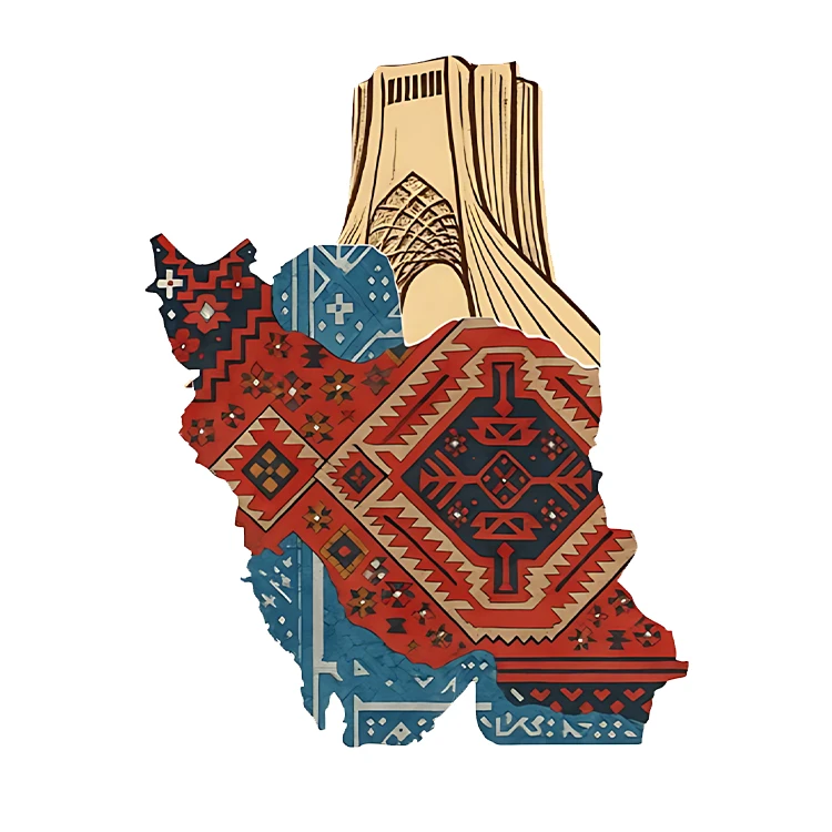 استیکر پارچه و لباس پاد آفرین مدل ایران تهران کد S7828