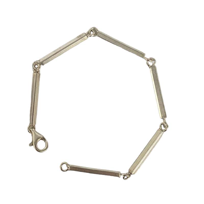 دستبند نقره مردانه مدل مکعبی ss029