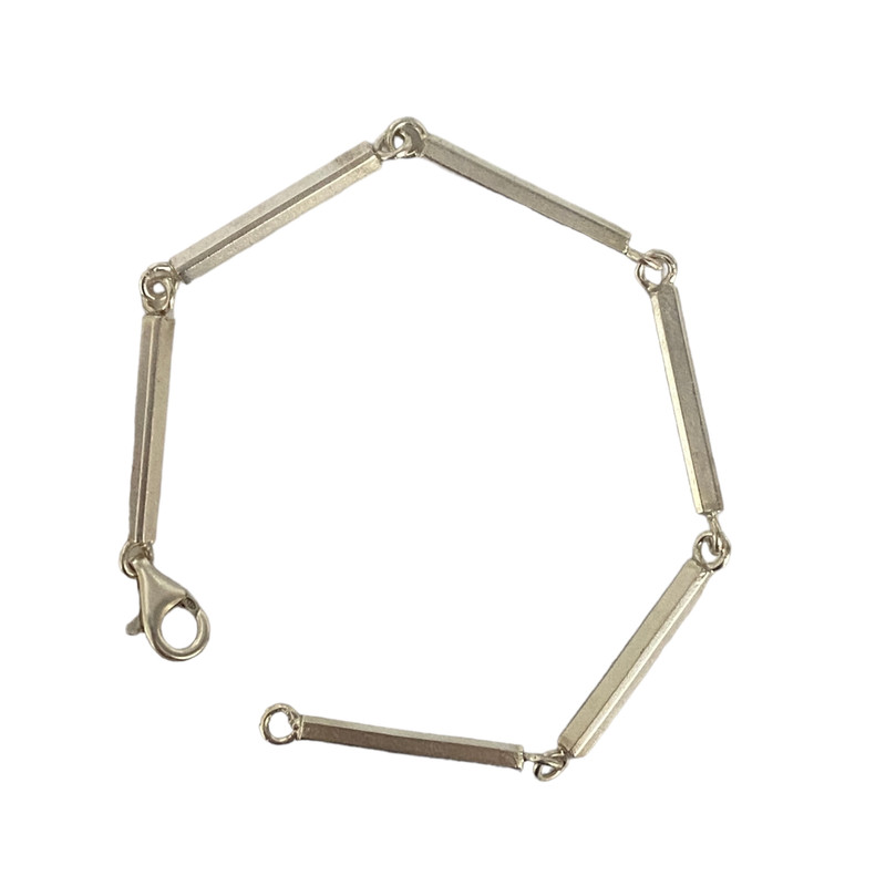 دستبند نقره مردانه مدل مکعبی ss029