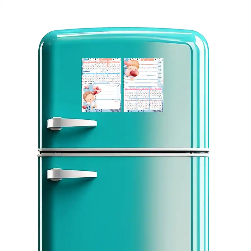 تقویم دیواری سال 1403 لاژید مدل آهن ربایی طرح کارتونی بسته 2 عددی