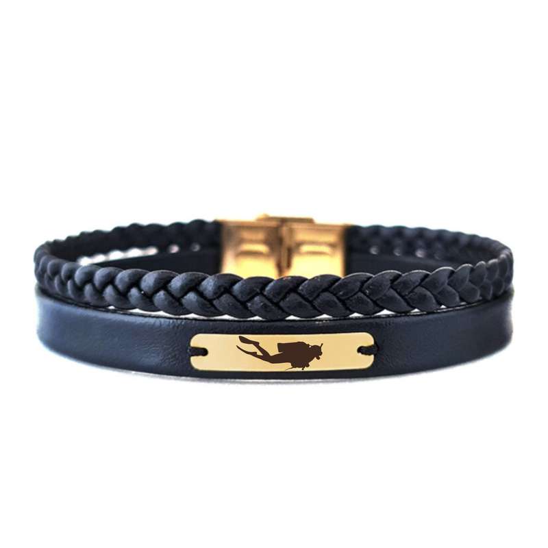 دستبند طلا 18 عیار مردانه لیردا مدل غواص 116