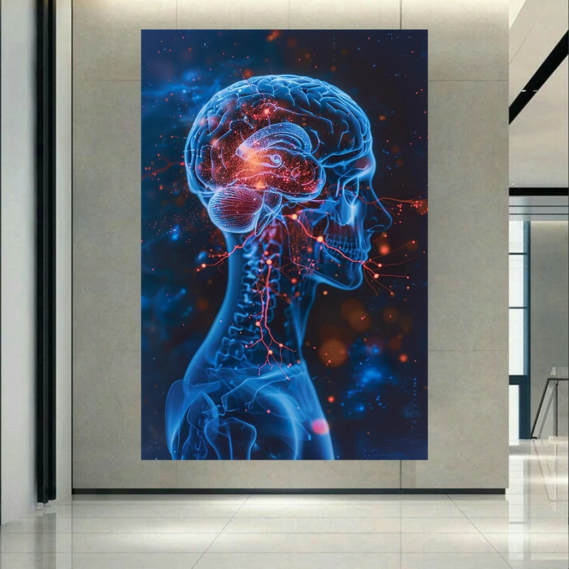 پوستر طرح مخمل انتزاعی مدل اتصالات عصبی مغز کد AR305606