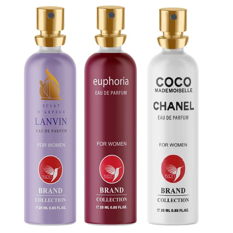 عطر جیبی زنانه برد برند کالکشن مدل ایفوریا و lavia st bel و Chanel Coco Mademoiselle حجم 25 میلی لیتر