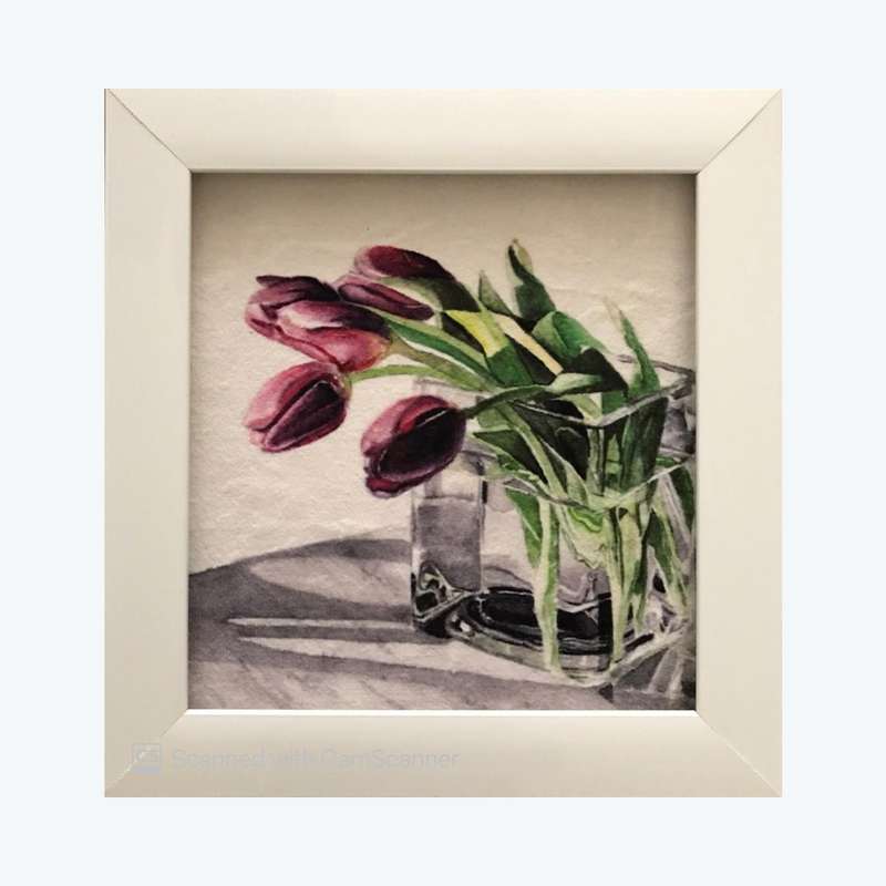 تابلو فرش ماشینی طرح گل مدل FL 117