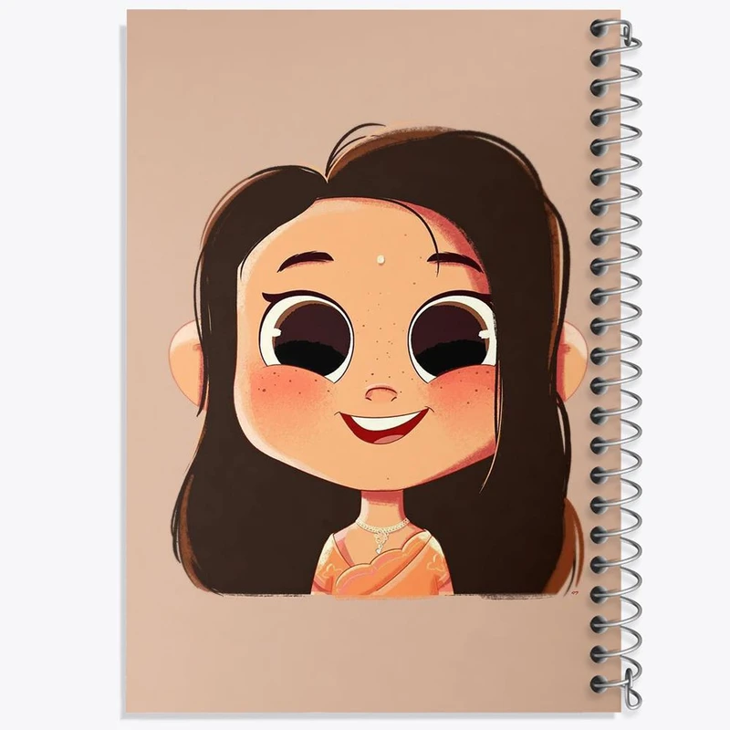 دفتر ژورنال نویسی 50 برگ خندالو مدل نقطه ای طرح دخترونه کد 6055