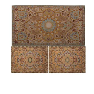 ست سه تکه ترمه عدل کشمیر طرح باغ بهشت b3