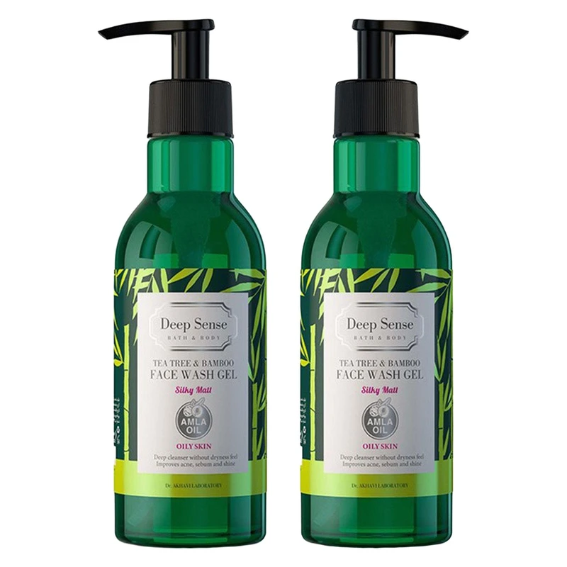 ژل شستشو صورت دیپ سنس مدل درخت چای و بامبو حجم 250 میلی لیتر مجموعه 2 عددی