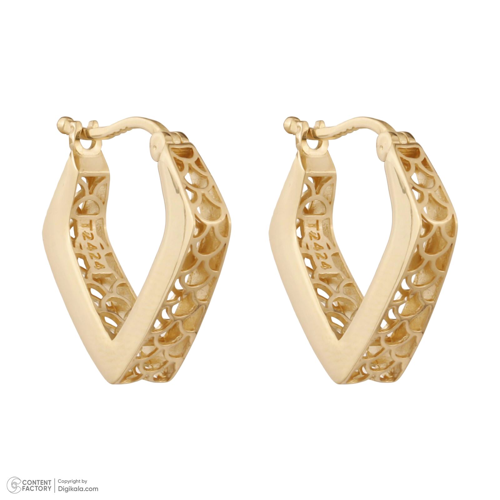 گوشواره طلا کم اجرت 18 عیار زنانه گلدم مدل E-2311011 -  - 5