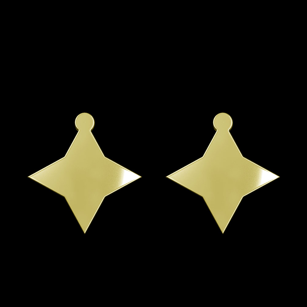 گوشواره طلا 18 عیار زنانه مدوپد مدل ستاره کد GA1-15414