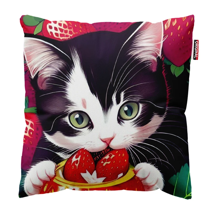 کوسن پاد آفرین مدل گربه کیوت بامزه فانتزی کد PK401984 سایز 40*40 سانتی متر