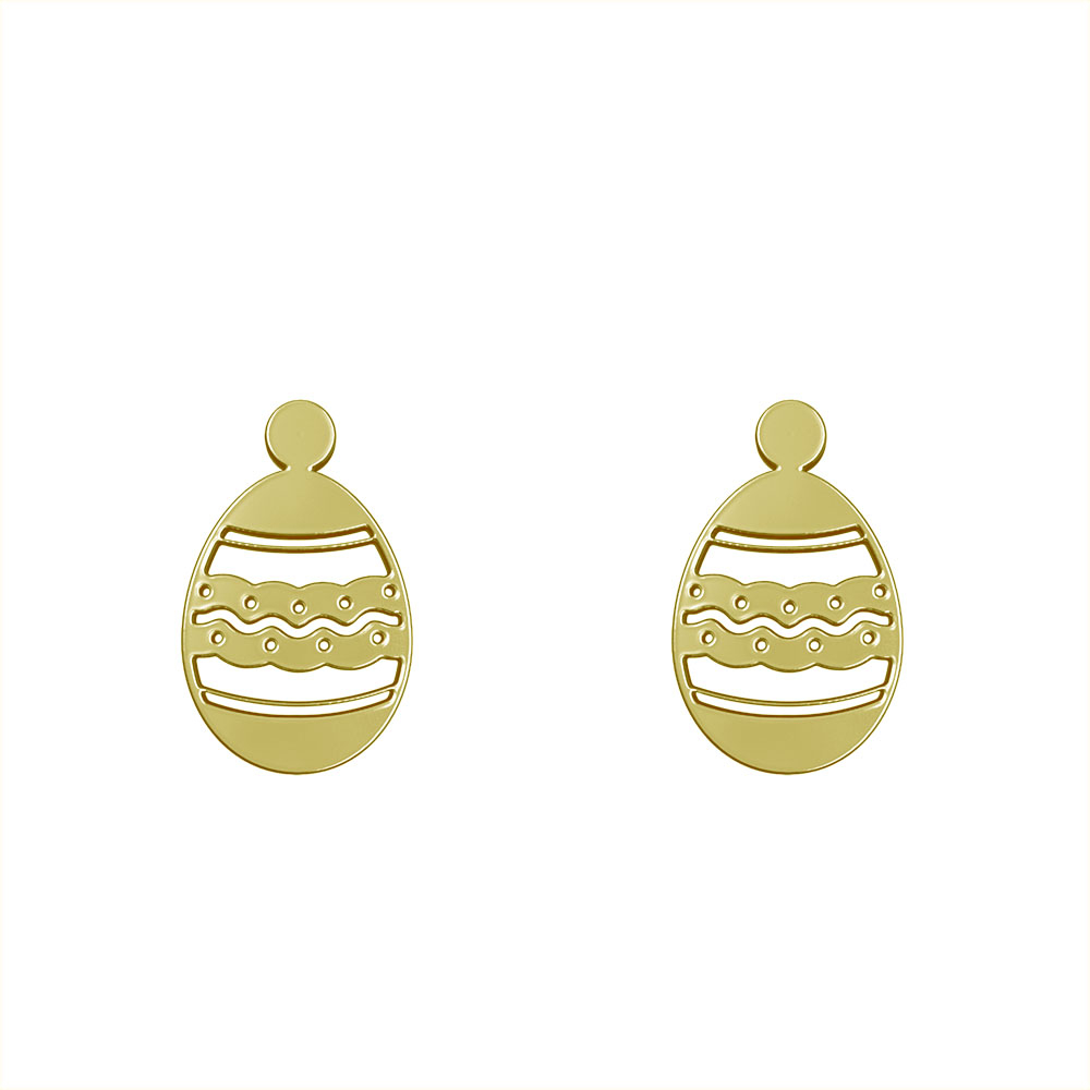 گوشواره طلا 18 عیار زنانه مدوپد مدل تخم مرغ کد GA1-10452