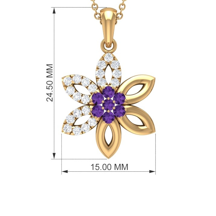 گردنبند طلا 18 عیار زنانه قیراط طرح فلاور کد GH1723