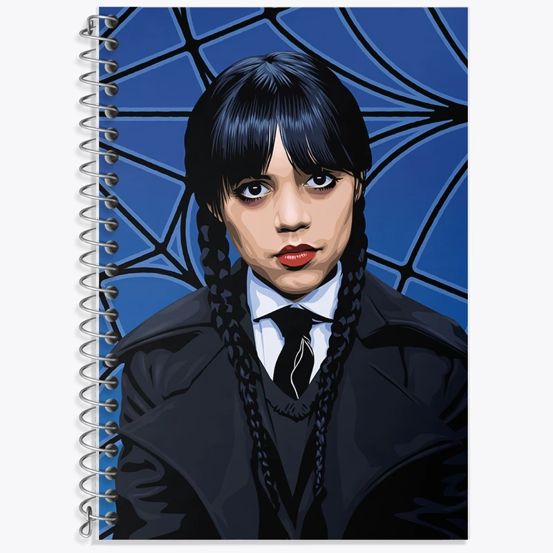 دفتر زبان 50 برگ خندالو مدل سه خط طرح ونزدی (Wednesday) کد F2445