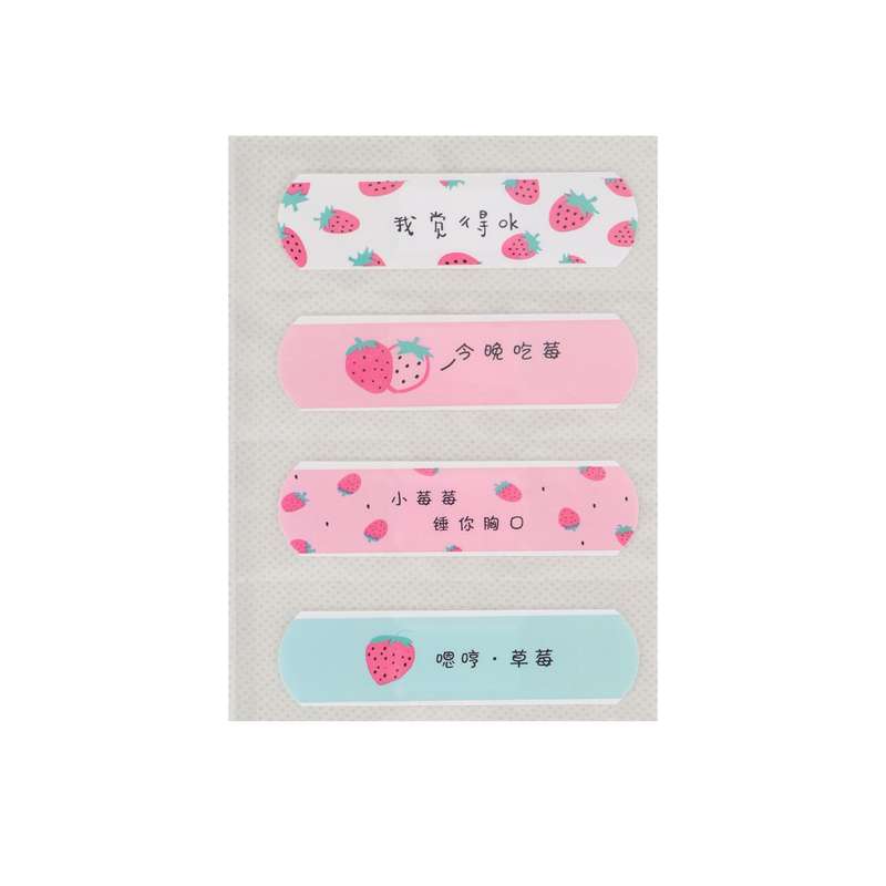 چسب زخم مدل فانتزی طرح توت فرنگی کد 036 بسته 4 عددی