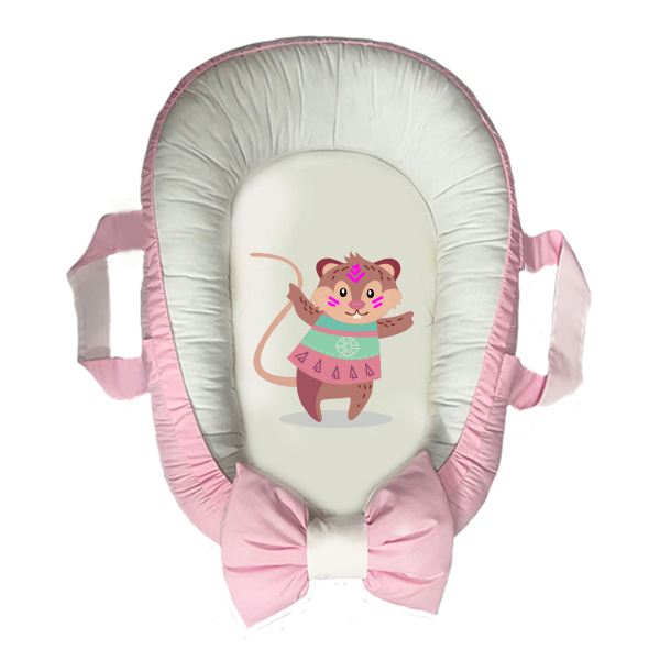 سرویس خواب سه تکه نوزاد مدل گارد محافظ دار طرح سنجاب موشی کد 08