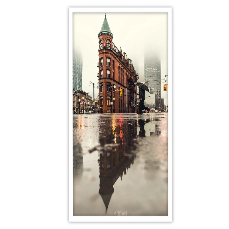 تابلو بکلیت طرح منظره شهر و باران مدل W-S3103