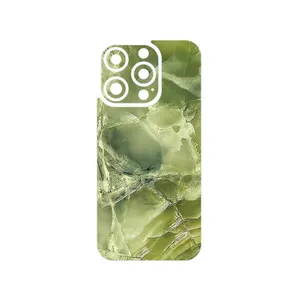 MAHOOT Green_Crystal_Marble Cover Sticker for Apple iPhone 15 Pro