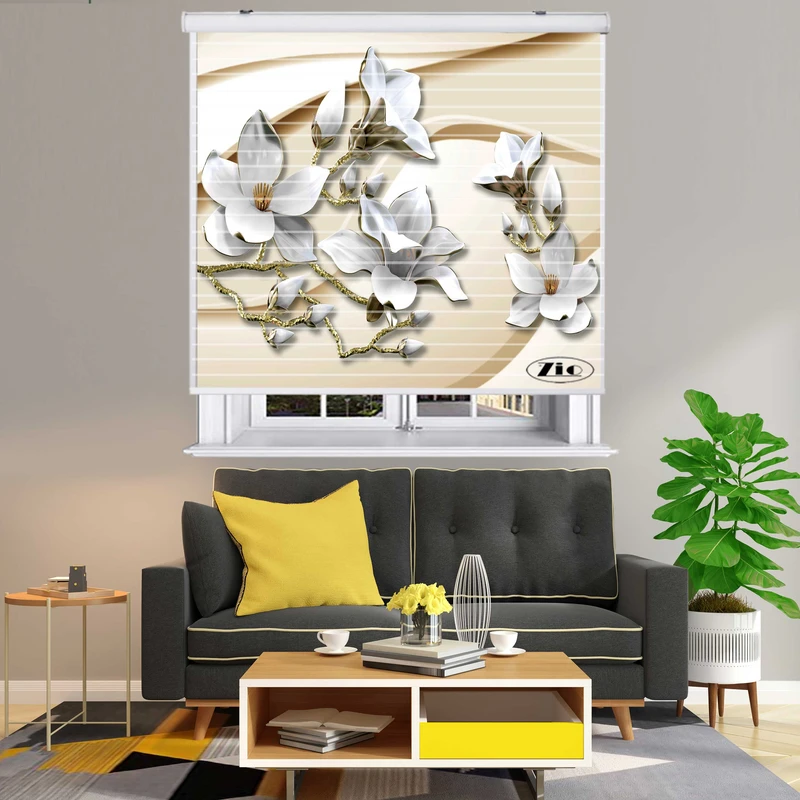 پرده زبرا زیو مدل سیلوئت کد 3D1157 سایز 150x150 سانتی متر