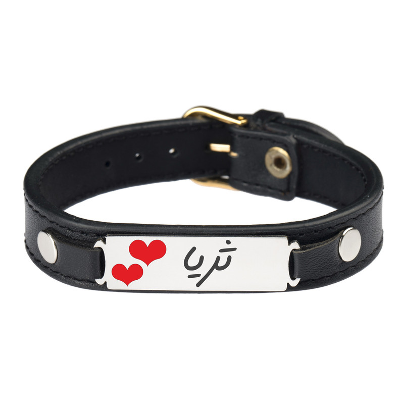 دستبند زنانه گیلواره زراوشان مدل چرم طبیعی اسم ثریا کد CLK 81
