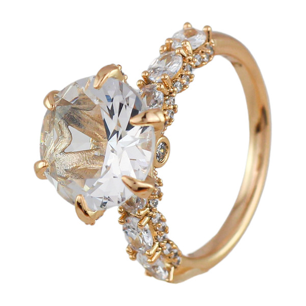 انگشتر زنانه ژوپینگ مدل تک نگین کد AAE581