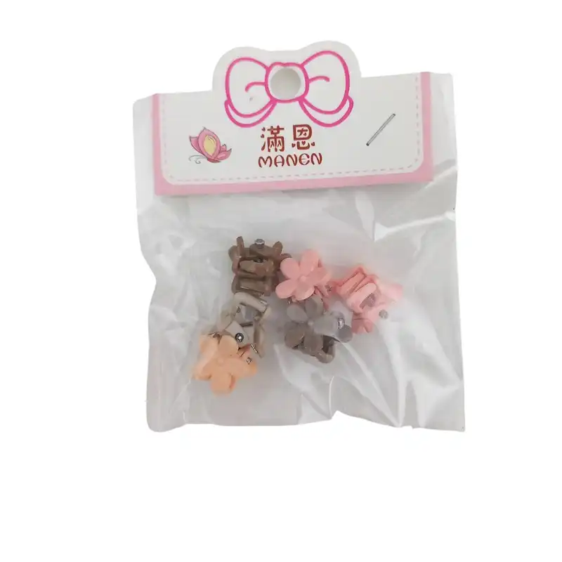 کلیپس مو زنانه مدل مینی طرح گل مجموعه 6 عددی