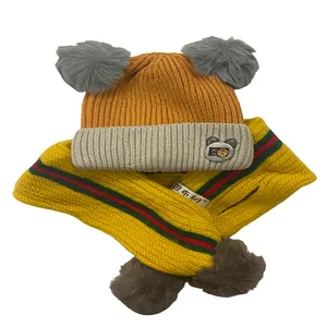 ست کلاه و شال گردن بافتنی بچگانه مدل K464