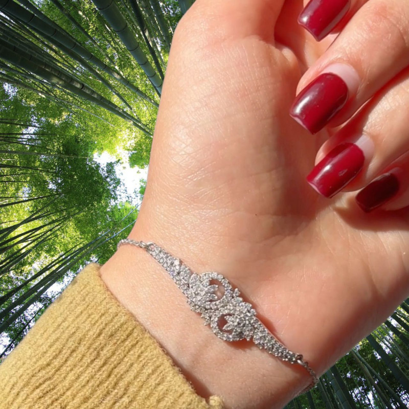 نیم ست نقره زنانه مدل پاپیون فلاور زنجیری 0114