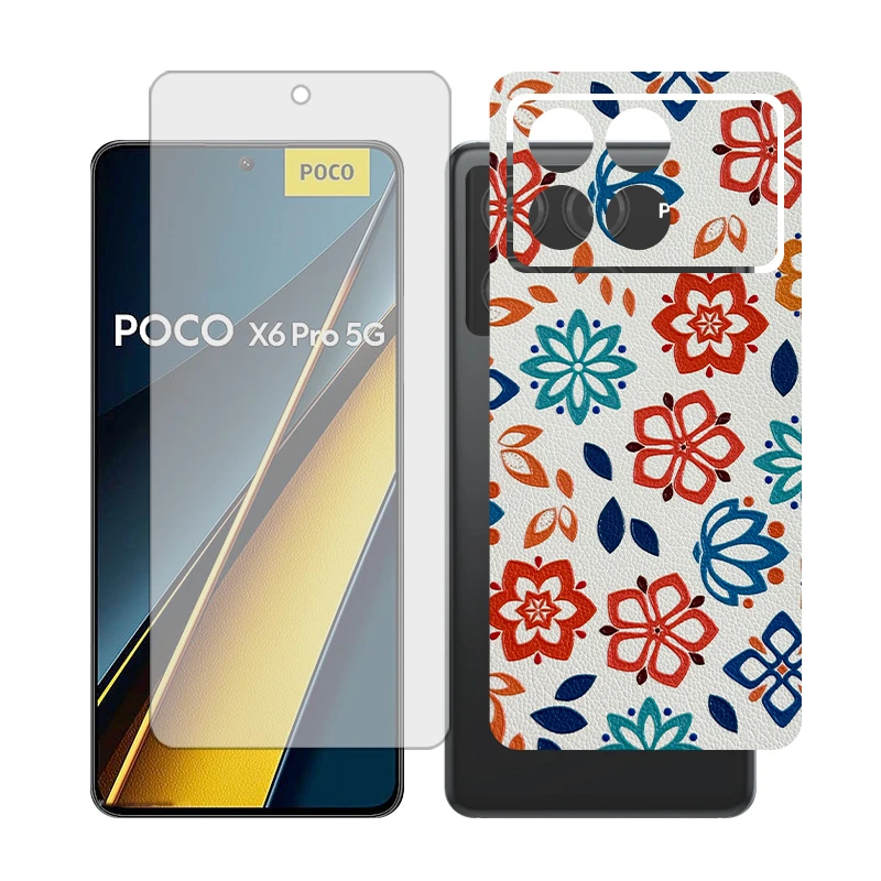 محافظ صفحه نمایش شفاف گلس مدل Together مناسب برای گوشی موبایل شیائومی Poco X6 Pro به همراه برچسب پوششی پشت گوشی 