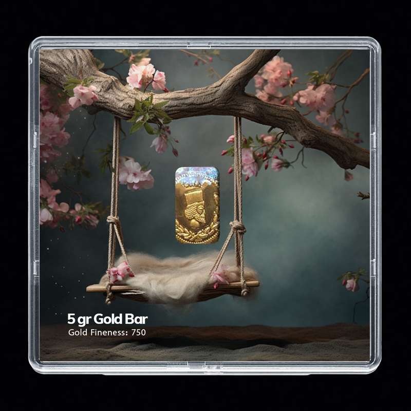 شمش طلا 18 عیار مدوپد مدل تاب و نوشته کد SG-10216 شمش طلا 18 عیار مدوپد مدل تاب و نوشته کد SG-10216