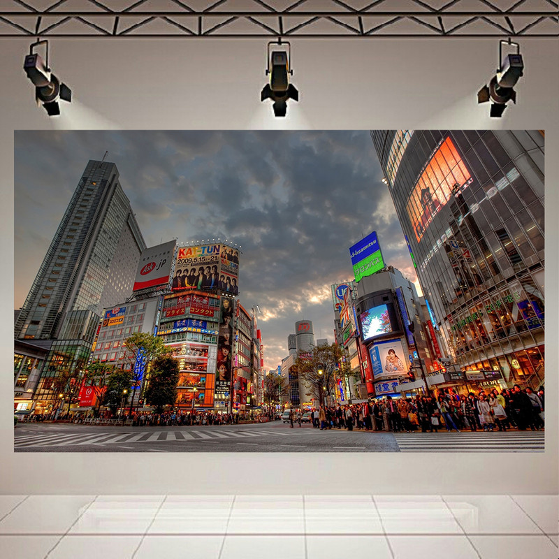 پوستر مدل بک لایت طرح نمای شهری توکیو ژاپن