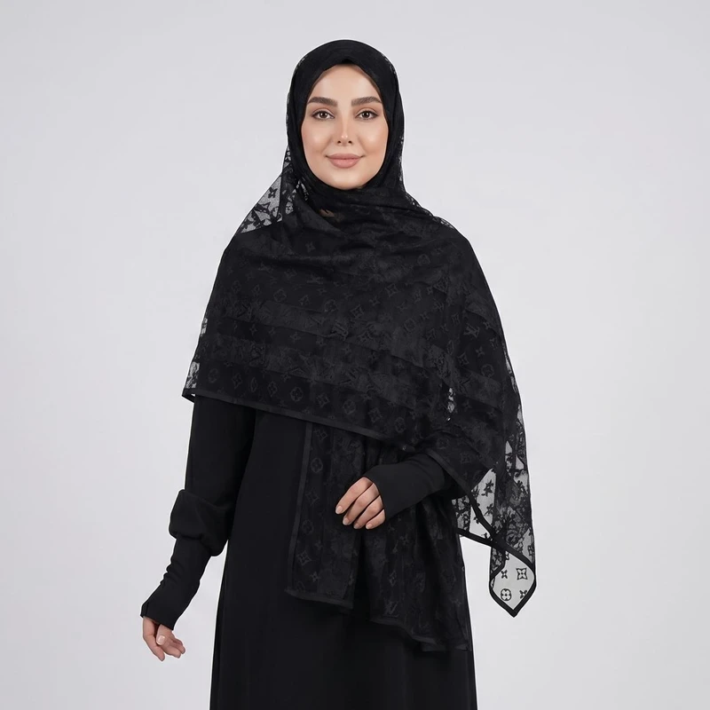 شال زنانه مدل توری تابستانی طرح برجسته
