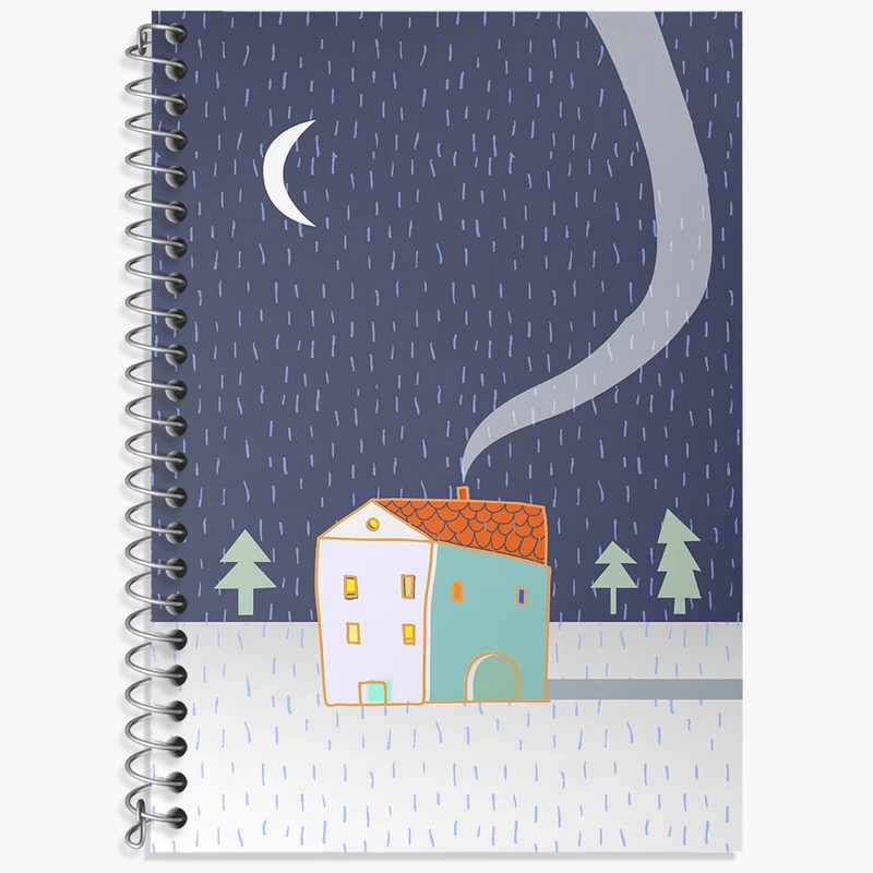 دفتر زبان 50 برگ خندالو مدل دو خط طرح خانه کد N764