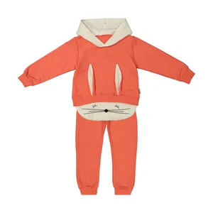 ست هودی و شلوار دخترانه مدل MH-1011 رنگ گلبهی