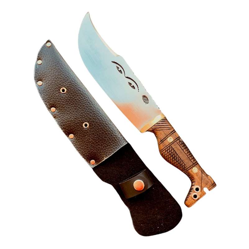 چاقوی سفری مدل شکاری به همراه کیف چاقو