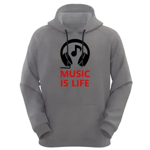 هودی زنانه مدل  MUSIC کد D06 رنگ طوسی