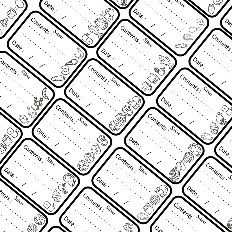 برچسب مدل فریزری طرح مواد غذایی کد CH40EN بسته 42 عددی