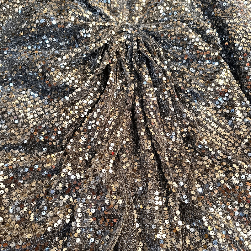 پیراهن یقه گرد زنانه مدل پولکی رنگ نقره ای