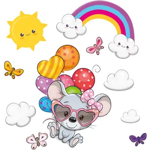 استیکر دیواری کودک تُکتم مدل cute کد 02 مجموعه 10 عددی