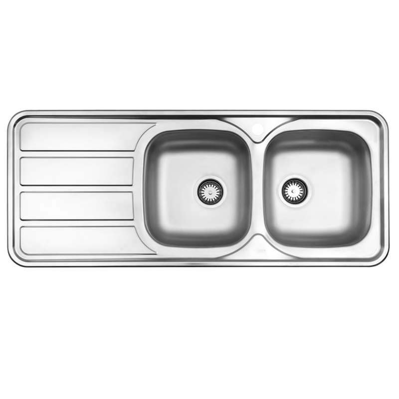 سینک ظرفشویی استیل توکار دو لگنه استیل البرز مدل 223
