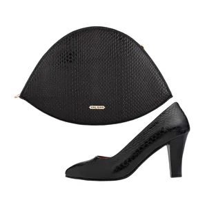 ست کیف و کفش پاشنه‌دار زنانه چرم یلسان مدل منیل کد 940-ZHKLIN-MRV-01m