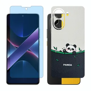 Glass Together model matte anti blue screen protector suitable for Xiaomi Poco X7 Pro mobile phone with back cover sticker