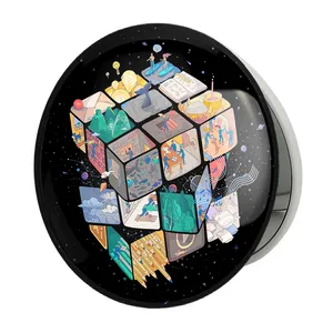 آینه جیبی خندالو طرح مکعب روبیک مدل تاشو کد 27818 