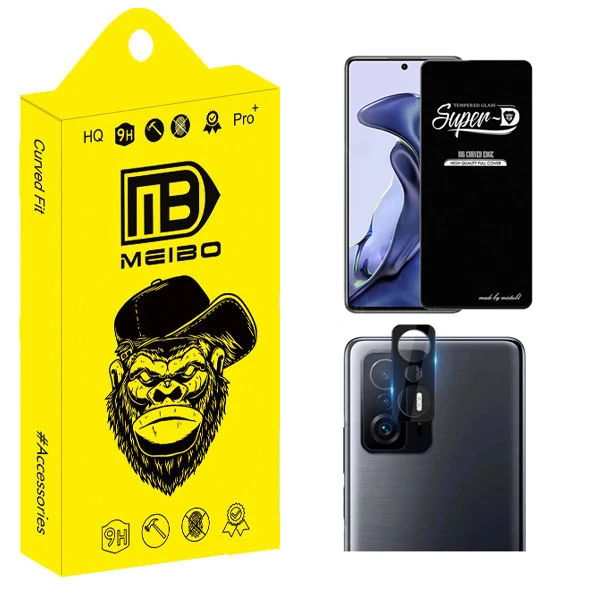 محافظ صفحه نمایش میبو مدل Clear SuperD مناسب برای گوشی موبایل شیائومی Mi 11T به همراه محافظ لنز دوربین
