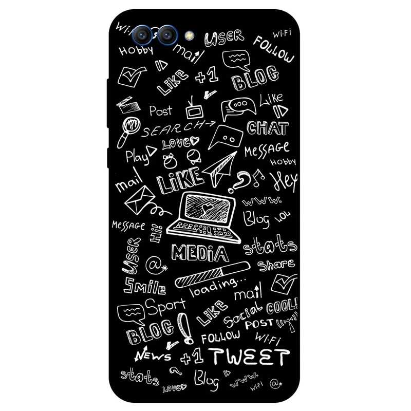 کاور مگافون طرح رسانه های اجتماعی مدل 1898 مناسب برای گوشی موبایل آنر View 10       