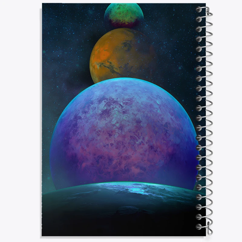 دفتر مشق 100 برگ خندالو طرح کهکشان (galaxy) کد F6718