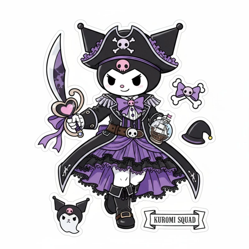 استیکر پارچه و لباس پاد آفرین مدل کارتونی کورومی جذاب کد 907