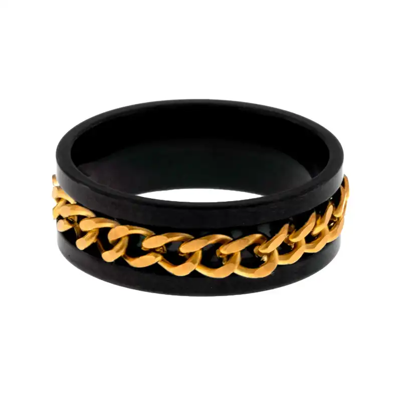 انگشتر برانت طرح اسپینردار ساده مشکی